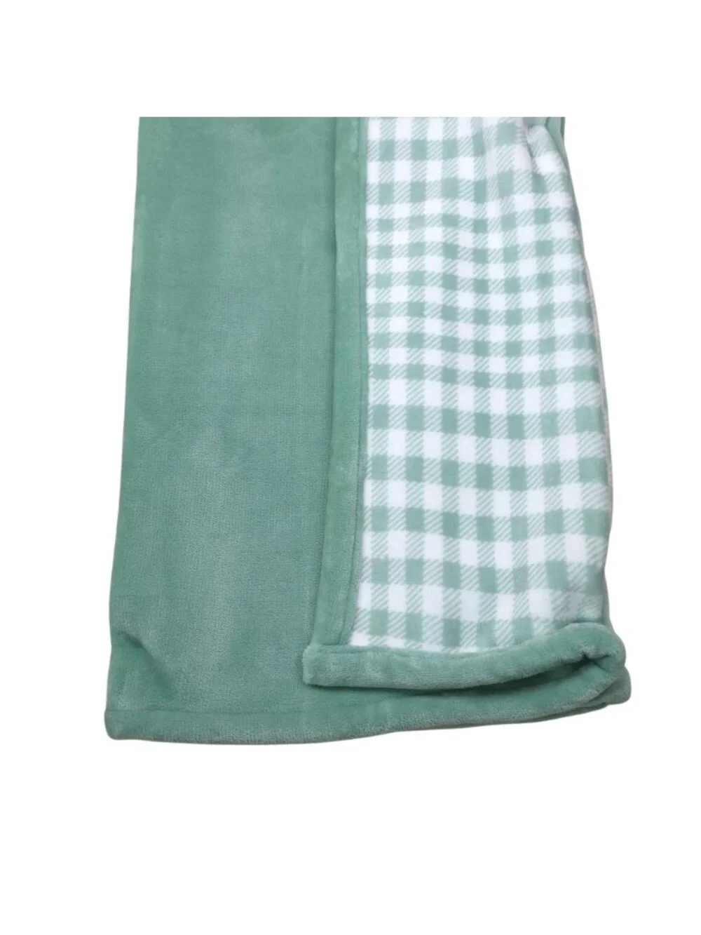 Tommy Hilfiger Reversible Lush Throw Blanket Plush 50x70 Green & Modern Check